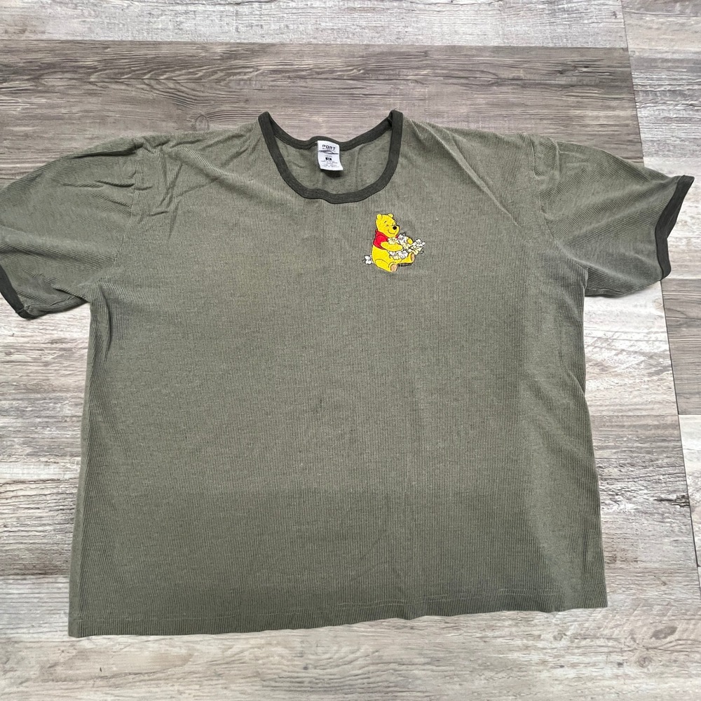Vintage 90s Winnie the Pooh‎ Embroidered T-Shirt Top Ringer Womens 1x Disney xl